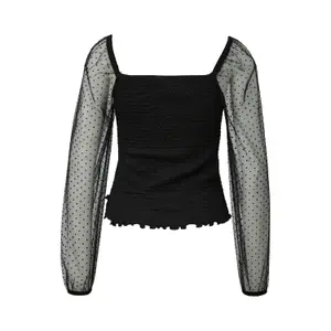 Tulle Sleeve Blouse for Women QS image-1