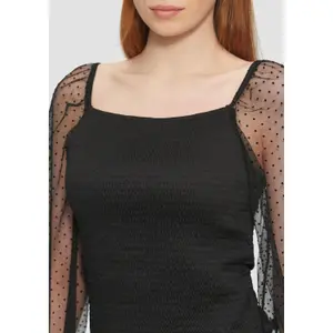 Tulle Sleeve Blouse for Women QS image-2