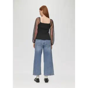 Tulle Sleeve Blouse for Women QS image-3