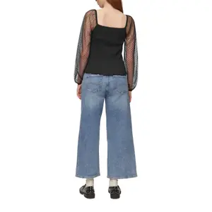 Tulle Sleeve Blouse for Women QS image-4