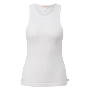 Womens Ribbed Tank Top with Silver Studs QS image-0
