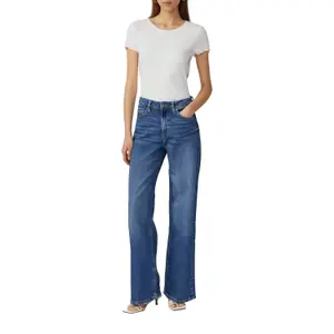 High Waist Stretch Wide Leg Jeans for Women QS Catie image-4