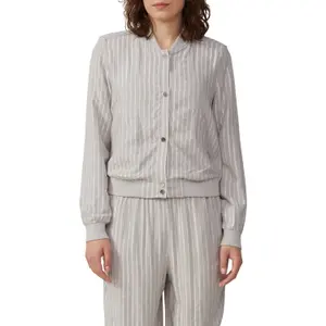 Women's Linen Blend Aviator Jacket QS image-2