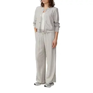 Women's Linen Blend Aviator Jacket QS image-6