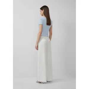 Wide Fluid Trousers with Elasticated Waist for Women QS image-4