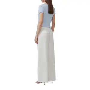 Wide Fluid Trousers with Elasticated Waist for Women QS image-5