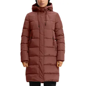 Women's Padded Hooded Long Coat QS image-2
