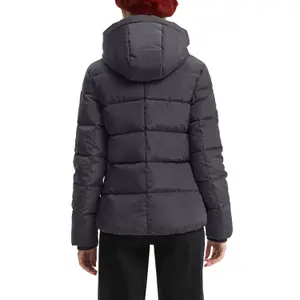 Women's Hooded Puffer Jacket with Elastic Hem QS image-5