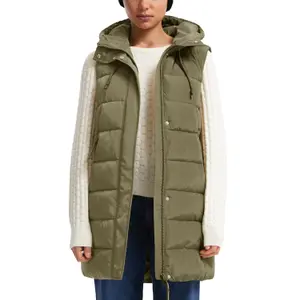 Ladies' Sleeveless Hooded Warm Puffer Jacket QS image-2