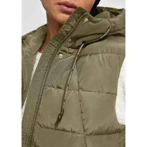 Ladies' Sleeveless Hooded Warm Puffer Jacket QS image-3