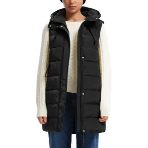Ladies' Sleeveless Hooded Warm Puffer Jacket QS image-2