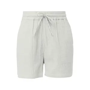 Loose Fit Elastic Waist Muslin Shorts Women QS image-0