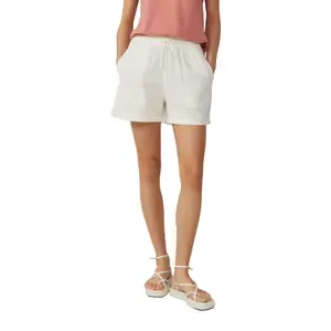 Loose Fit Elastic Waist Muslin Shorts Women QS image-2