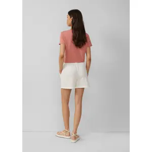 Loose Fit Elastic Waist Muslin Shorts Women QS image-4