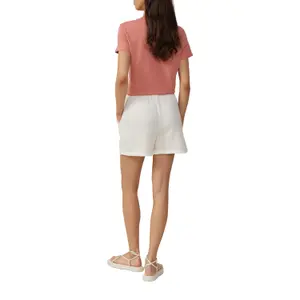 Loose Fit Elastic Waist Muslin Shorts Women QS image-5