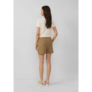 Loose Fit Elastic Waist Muslin Shorts Women QS image-4