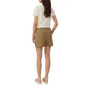 Loose Fit Elastic Waist Muslin Shorts Women QS image-5