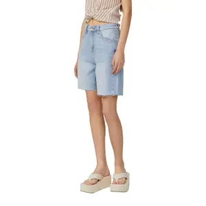 Women's Mom Fit Denim Bermuda Shorts QS image-2