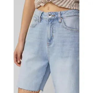 Women's Mom Fit Denim Bermuda Shorts QS image-3