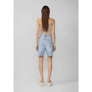 Women's Mom Fit Denim Bermuda Shorts QS image-4