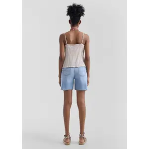Women's Mom Fit Denim Bermuda Shorts QS image-6
