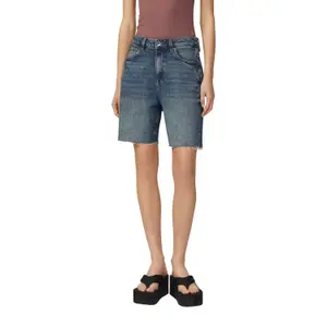 Women's Mom Fit Denim Bermuda Shorts QS image-2