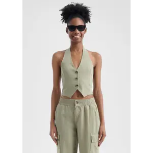 Linen Suit Vest for Women QS image-0