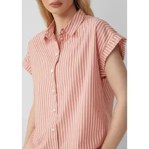 Striped Oversized Shoulder Blouse Women QS image-2