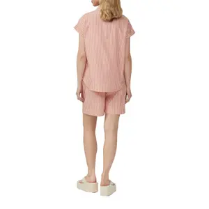 Striped Oversized Shoulder Blouse Women QS image-4