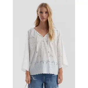 Women’s Broderie Anglaise Blouse QS image-0