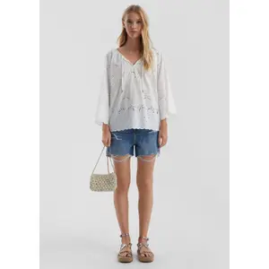 Women’s Broderie Anglaise Blouse QS image-1