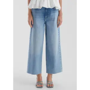 Women’s Casual High-Waisted Wide Leg Jeans QS image-0