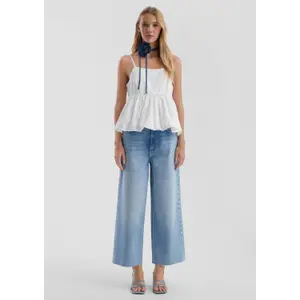 Women’s Casual High-Waisted Wide Leg Jeans QS image-1