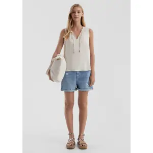 Women's sleeveless viscose blouse QS image-1