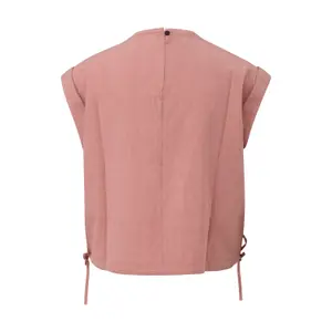 Women's Sleeveless Blouse with Drawstring Hem QS image-1