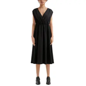 Women's Midi Dress with Drawstring Waist QS image-2