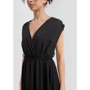 Women's Midi Dress with Drawstring Waist QS image-3