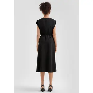 Women's Midi Dress with Drawstring Waist QS image-4