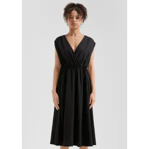 Women's Midi Dress with Drawstring Waist QS image-6
