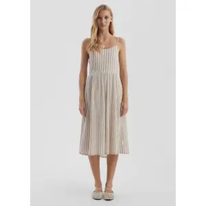 Striped Cotton Dress Women QS image-1