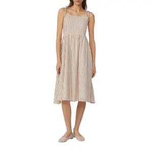 Striped Cotton Dress Women QS image-2