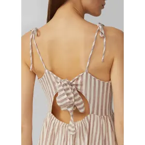 Striped Cotton Dress Women QS image-3