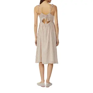 Striped Cotton Dress Women QS image-5
