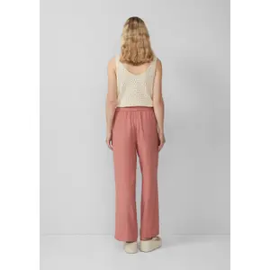 Elasticated Waist Wide Leg Linen Blend Trousers Women's QS image-4