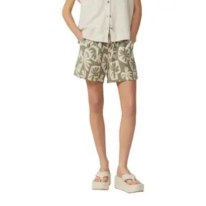 Elasticated Hem Patterned Muslin Top for Women QS image-2