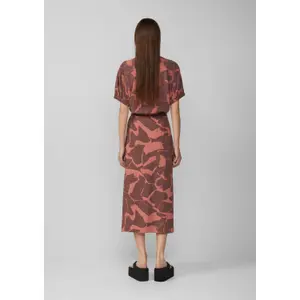 Printed Midi Skirt with Button Closure for Women QS image-4