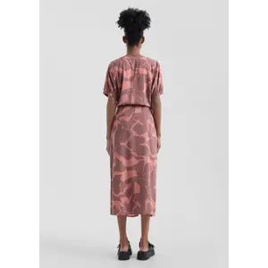 Printed Midi Skirt with Button Closure for Women QS image-6