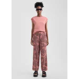 Women's High-Waisted Printed Wide-Leg Trousers QS image-1