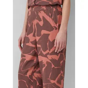 Women's High-Waisted Printed Wide-Leg Trousers QS image-3