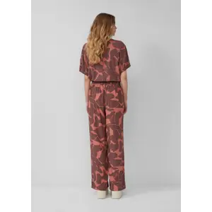 Women's High-Waisted Printed Wide-Leg Trousers QS image-4